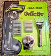 Gillette Labs 2D Flex Disc 5-Blade Razor w/ 8 Refill Cartridges & Magnetic Stand