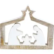 LVD Wooden Ornament Nativity Scene Medium Seasonal Decorative Home Decor 17cm