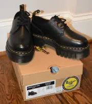 Dr Martens Women's Audrick 3-Eye Platform Shoes Black Nappa Lux 27147001 NIB 8M