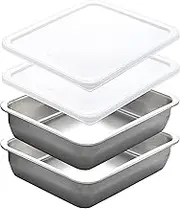 Ernest Bat Set (Deep Type), SS Size (21 Pieces), Scratch Resistant (Made of New Material Stainless Steel "New Galaxy"), 4 Pieces (2 Bats / 2 Lids), 18-8 Steel, A-77583 (Amazon.co.jp Exclusive)