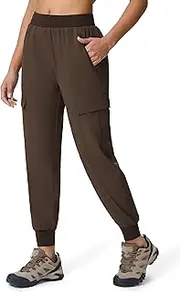 [Seamaid] Women's Cargo Joggers Lightweight Hiking Jogger Pants Zipper Pockets Travel Athletic UPF 50+