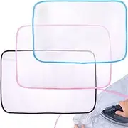 BEIQIYA 3pcs Protective Ironing Scorch Mesh Cloth, Scorch Saving Pressing Pad, High Temperature Resistant Board Cover Protector for Ironing Sewing Fabric Protection- Pink & Blue & Purple