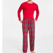 Macys Pajama Set Mens 2XLT Tall Red Brinkley Plaid Holiday Festive Comfy Lounge