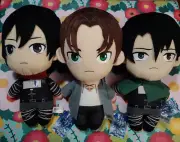 Attack On Titan Eren Mikasa Levi 16" Plush Set Stuffed Toy New OFFICIAL