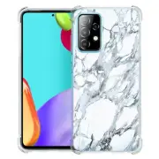 (White Marble)ShockProof TPU phone case cover(Clear)for Samsung Galaxy A52 5G