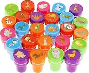 Animals Stamp Set for Kids 26 Pcs Rubber Ink Washable Stampers Seal for Children Party Favor 26 Animals Stamps