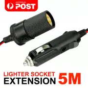 5m Car Cigarette Cigar Lighter Extension Adapter Plug Cable Cord Lead Socket 12V