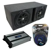Universal Car Stereo Vented Port Dual 10" Kicker Comp C10 Sub Box HA-A800.1 Amp