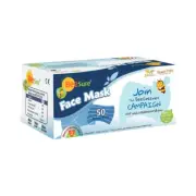 Cranberry 2100W BeeSure Earloop Face Masks White 3-Ply Latex Free 50/Bx