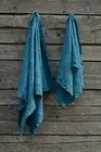 linen cotton blend waffle bath towel bath sheet for spa sauna turquois color