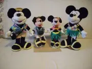 Disney Mickey & Minnie in Hawaii PLUSH 11" Tall +Beanie-Baby Size NWT