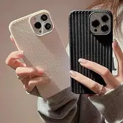 JiuWang Pack of 2 Case for iPhone 15 Pro Max with Braided Texture TPU Soft Shockproof Minimalist Design (Black + White)