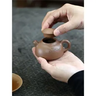 一水堂宜興紫砂壺小號茶壺茶具手工老段泥獨釣 魚罩100毫升小壺