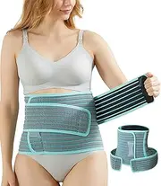 MOOIMOM Maternity Belt 2 in 1 Postpartum Belly Bands for Pregnant Women Pregnancy Back Pain Relief Pelvic Support C Section Recovery Waist Binder Grey L Premium Rayon Made from Bamboo Charcoal Fiber