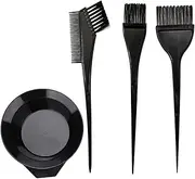 MOONMINI Hair Dye Color Brush and Bowl Set, Color Bowl Brushes Tool Mixing Bowl Kit Tint Comb for Hair Tint Dying Coloring Applicator (Black)