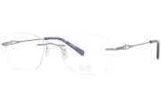 Pure Airlock Embrace 201 465 Titanium Eyeglasses Frame Silver/Blue Rimless 52mm
