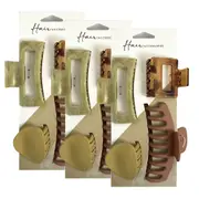 12pc Hair Accessories Melrose Women's/Ladies Clips Crab/Claw Mustard Mix Styling