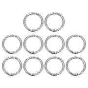 10Pcs Spring O Rings 1 1/4" Round Trigger Snap Hook Circle Silver Key Ring Clip