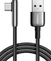UGREEN USB A to USB C Cable, 90 Degree Right Angle Braided Cord L Shape, Fast Charging Compatible with iPhone 16 15, Galaxy S24 S23 S22 S21, LG G8 G7 V40 V30, Moto Z Z3, Switch (0.5M)