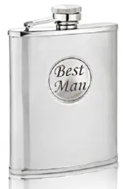 A.E. Williams Stainless Steel Hip Flask Pewter Best Man Great Gift #F4861