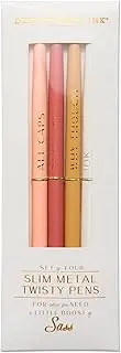 DesignWorks Ink Set of 4 Slim Metal Twisty Pens - Sass Set