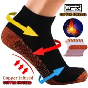 Copper Compression Socks Arch Ankle Running Support Plantar Fasciitis Men Women