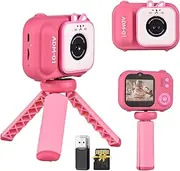 YUEKU 1080P Digital Camera Mini Video Camera for 48MP 2.4 Inch IPS Screen Dual Lens Built-in Battery with 32GB Memory Card&Card Reader&Desktop Tripod Birthday Christmas
