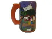 Handmade And Hand Painted Mexican Tea Or Coffee Mug FOLK ART "VINTAGE"