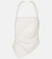 [SIR] SIR Dorian halterneck linen-blend top AU 8 white