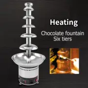 6 Tiers Celebration Fondue Heating Chocolate Fountain Machine New Party Wedding