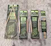Clover Takumi Bamboo Premium Circular Straight Knitting Needles Lot of 4, NIP