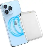 Mizi MagSafe Wallet, Magnetic Phone Vegan Leather Wallet - Slim 3 Cards Holder for iPhone 15/14/13/12 Series - White