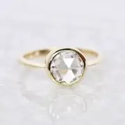 Round Solitaire Ring Promise Gift Ring Engagement Ring Wedding Ring 925 Silver