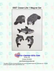 Ocean Life 1 Magnet Set-Shark, Dolphin, Manatee-Plastic Canvas Pattern or Kit