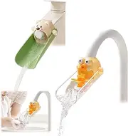 Faucet Extender Bath Tap Covers Bear-Shaped and Chick-Shaped Splash Guard Water Spout Cover Safe Washing Helper for Toddlers Portable Sink Handle Extension for Bathroom Kitchen