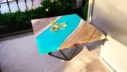 30" Square Epoxy Resin Coffee & Tea Table Modern Living Room Furniture Home Deco
