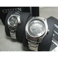 在飛比找PChome商店街優惠-CITIZEN Eco Drive 經典時尚男女對錶灰色面型