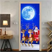 Door Stickers Santa Claus Kid Door Stickers Merry Xmas Mural Decal Festival Party Home Bedroom Decor Wallpaper Poster Self-Adhesive (Color : O, Size : 90x200cm)