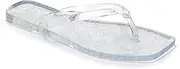 [JIOMIJIOMI] Women Flip Flops Jelly Shoes Thong Sandals Flat Slides Clear Jellies Pool Slippers Bathroom Summer Beach Size 8 Ladies Non Slip Dress Comfortable Quick Drying Soft