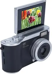Sxhlseller 1080P Digital Camera for Photography, 48MP Vlogging Camera with 2.4" Flip Screen, 18x Digital Zoom Autofocus Compact Travel Cameras for Beginner (Black)