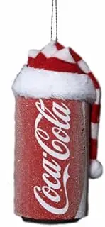 3.5" Coca-Cola Can with Santa Hat Christmas Ornament