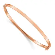 7 Inch 14K Rose Gold Polished Hinged Bangle Bracelet