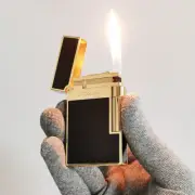 JT Dunant Black Lacquer Lighter Ping Sound Gas Refill For Cigarette Smoking Gift