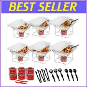 Complete Chafing Dish Buffet Set with 6hr Fuel Cans for Optimal Food Warmth