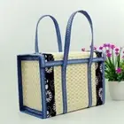 Foldable Bamboo Picnic Basket Rectangular Sundries Snacks Basket Camping