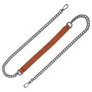 Brown 47.24 Inch Purse Chain Strap Leather Metal Chain Strap Handbag Chain Pu...