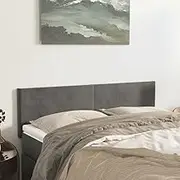 Bed Headboard Set of 2, Beds Head Frame Headboards 2 pcs Dark Grey 72x5x78/88 cm Velvet