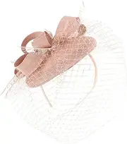 [Ipetboom] Versatile Women's Fascinator Hat Mesh Headband for Tea Parties Headdress for Special Occasions Pink