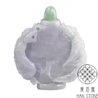 在飛比找蝦皮商城優惠-【漢石齋】天然A貨 紫羅蘭種飄綠花翡翠 龍鳳鼻煙壺(52*5