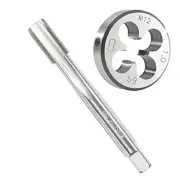 M12 x 1.0 Metric Tap and Die Set, M12 X 1.0mm HSS Machine Thread Tap M12x1mm